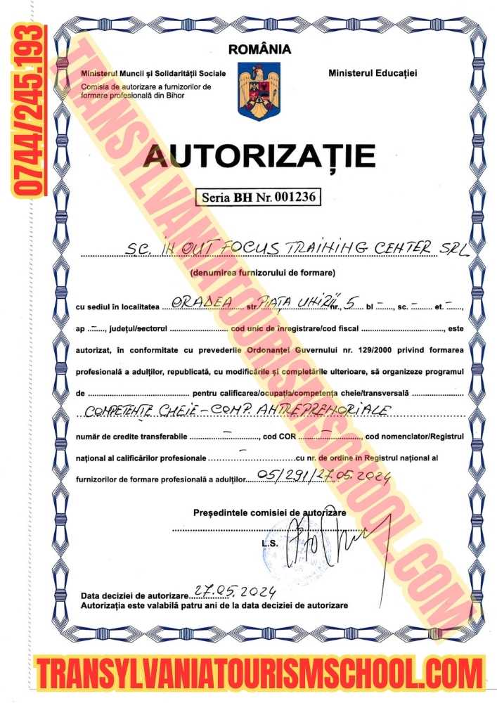 Autorizație Competențe antreprenoriale