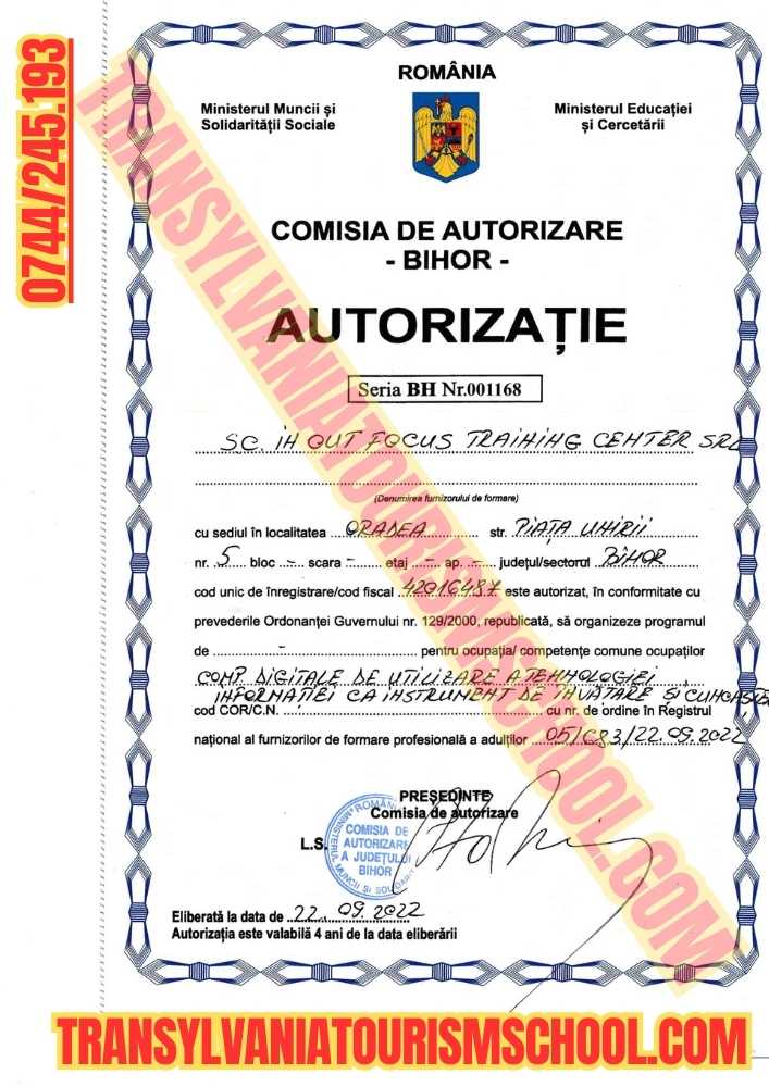 Autorizație Competențe digitale